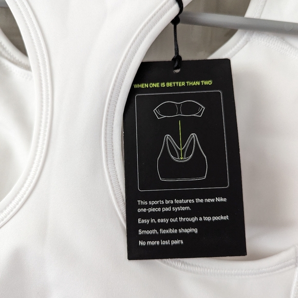 Nike Womens Nike Dri-FIT Indy LL Bra - Womens White/White Size S - Picture 5 of 10